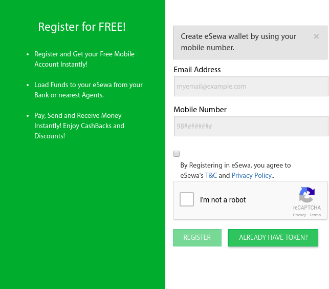 New Create eSewa Account - Register 