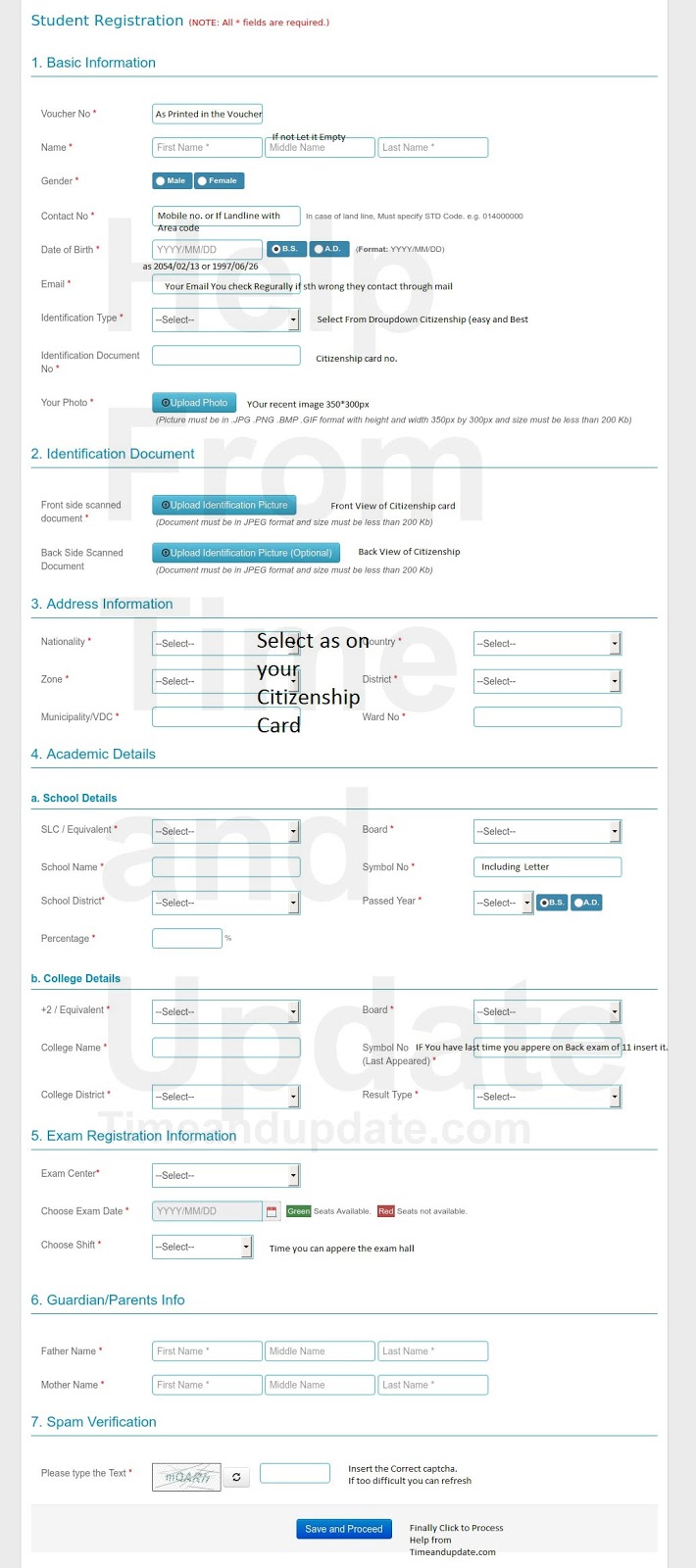 How to fill up IOE entrance application form - Time and Update