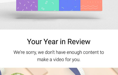 no enough Content -- Facebook Year in Review Does not Work