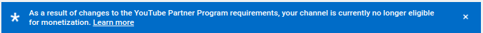 Change on YouTube Partner Program Monetization Rules